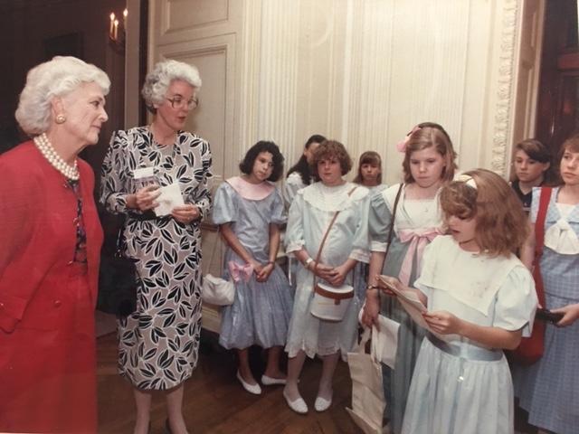 Ashley Hall Students Visit Ashley Hall alumna and Former First Lady, Barbara Pierce Bush '43 in the White House in 1989